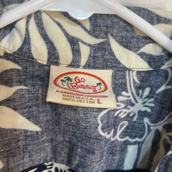 Go barefoot mens Hawaiian Hawaii tradition shirt Made in the USA mens -Large - Picture 2 of 5